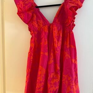 Elegant Pink Ruffle Dress